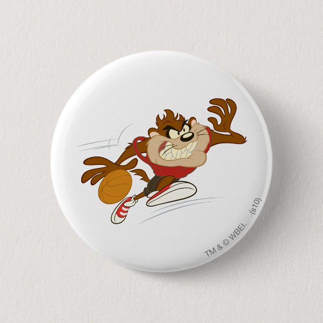 TAZ™ the Dribbling Cyclone 6 Cm Round Badge (Front)