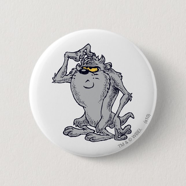 TAZ™ Thinking Artistic Design 6 Cm Round Badge (Front)