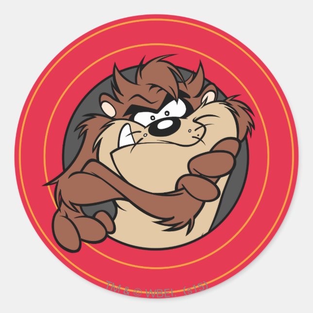 TAZ™ Through LOONEY TUNES™ Circles Classic Round Sticker (Front)