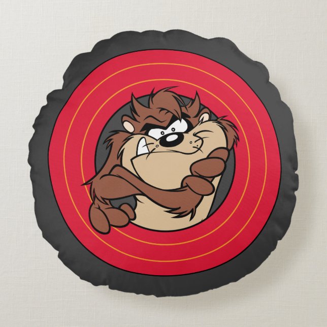 TAZ™ Through LOONEY TUNES™ Circles Round Cushion (Front)