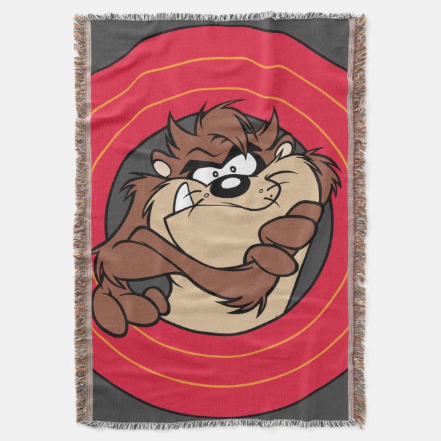 TAZ™ Through LOONEY TUNES™ Circles Throw Blanket (Front Vertical)