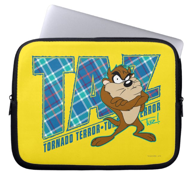 TAZ™ Tornado Terror Plaid Laptop Sleeve (Front)