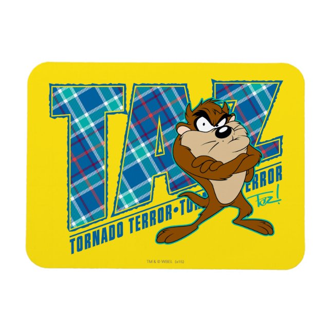 TAZ™ Tornado Terror Plaid Magnet (Horizontal)