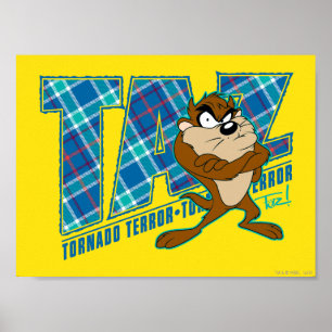 TAZ™ Tornado Terror Plaid Poster
