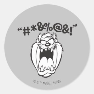 TAZ™ Yelling Expletives Classic Round Sticker