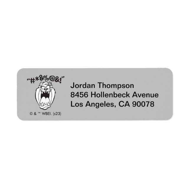TAZ™ Yelling Expletives Return Address Label (Front)