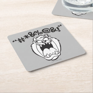TAZ™ Yelling Expletives Square Paper Coaster