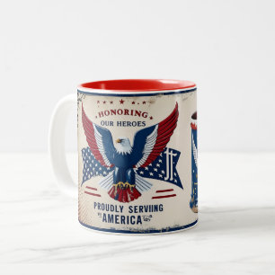 Taza 11oz, American hero, Army Navy Air Force Two-Tone Coffee Mug