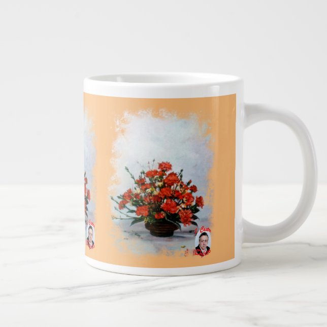 Taza de Café Gigante Bodegón de flores Large Coffee Mug (Right)