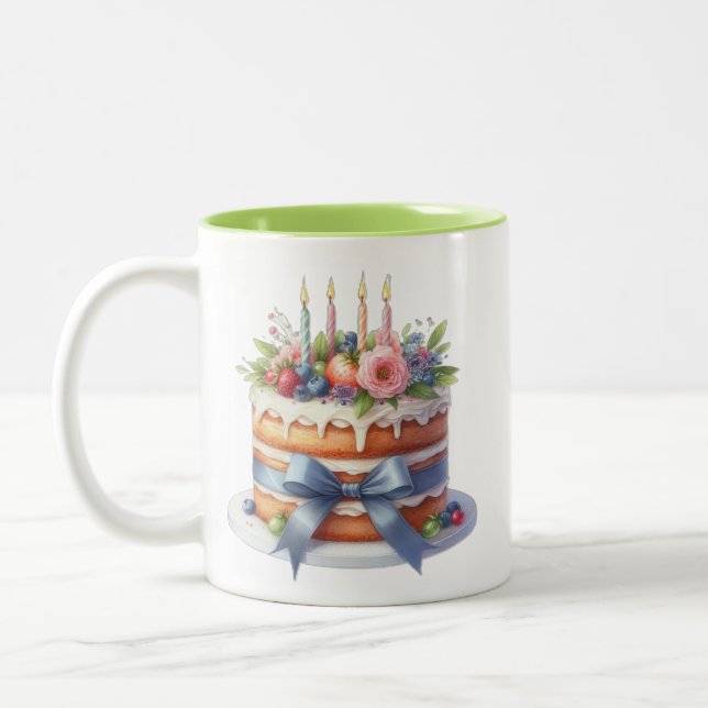 Taza de cumpleaños  Two-Tone coffee mug (Left)