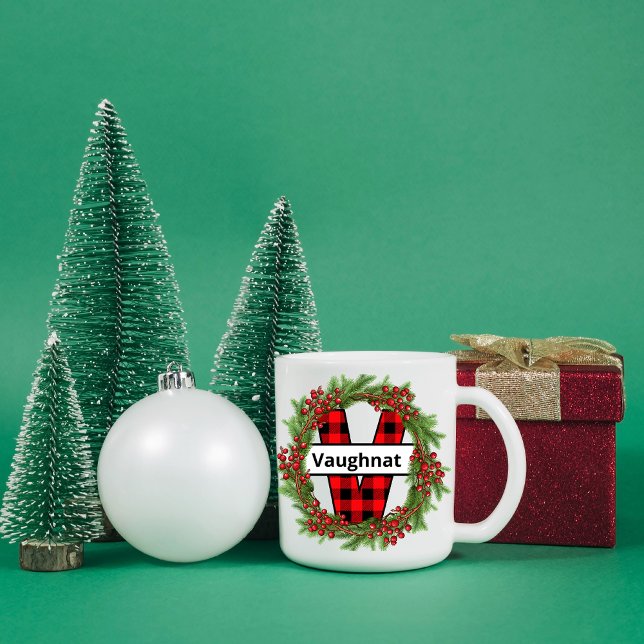"Taza de navidad  personalizada con letra V"  Coff Coffee Mug (Creator Uploaded)