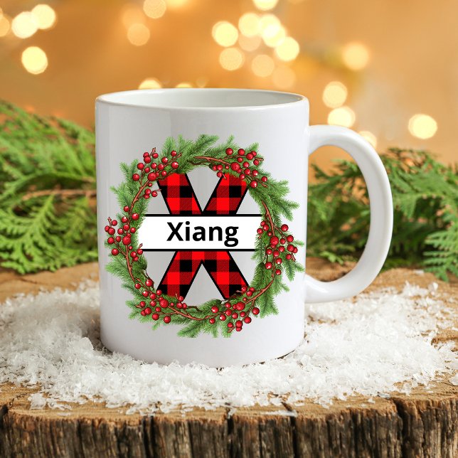 "Taza de navidad  personalizada con letra X"  Coff Coffee Mug (Creator Uploaded)