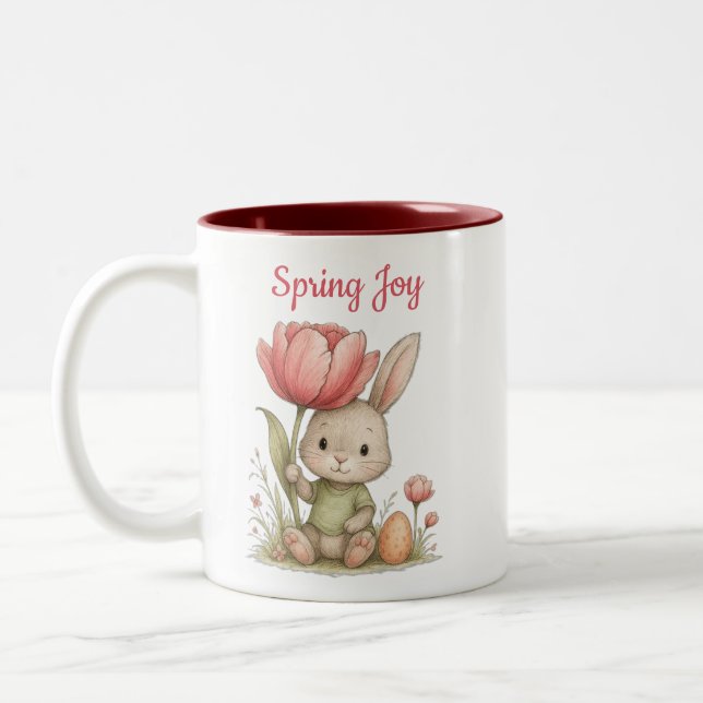 Taza Happy Easter para café Two-Tone Coffee Mug (Left)