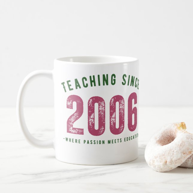 Taza para profesor | Teaching Since 2006 Coffee Mug (With Donut)