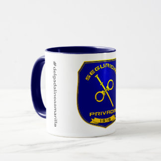 Taza Private Security Spain Blue Plate Mug