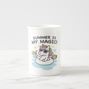 Taza unicorn kawaii "Summer is my magic" Bone China Mug