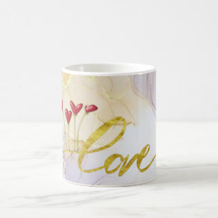 Taza with love and hearts coffee mug