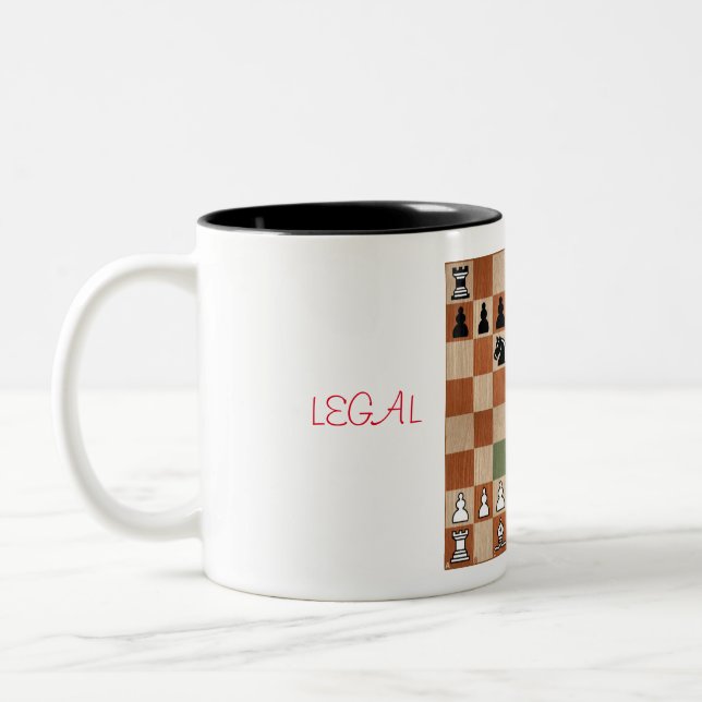 Tazacon el hermoso mate de legal Ajedrez Two-Tone Coffee Mug (Left)