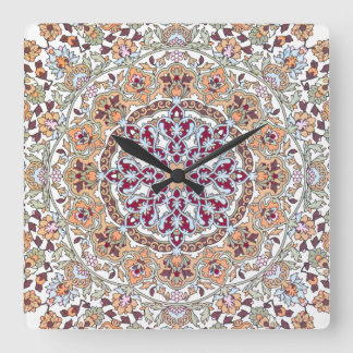 Tazhib decorado del arte persa, mandala persa square wall clock