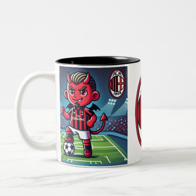 Tazza Milan calcio  Two-Tone Coffee Mug (Left)