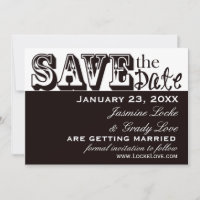 TBA 8-14 Black and White Wedding Save the Date