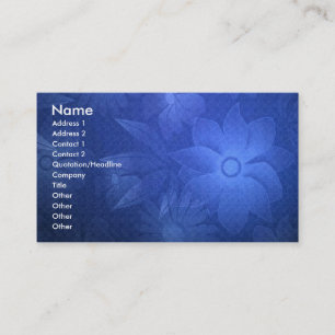 -TBA - Blue Floral Deco Business Card