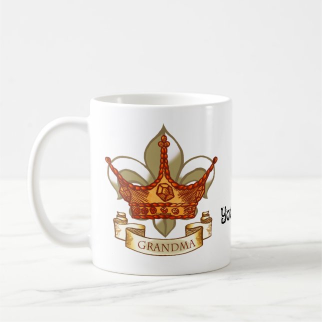 TBA Crown Banner Queen Grandma Mug (Left)