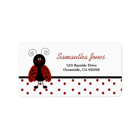 {TBA} LoveBug Black Dot Address Label