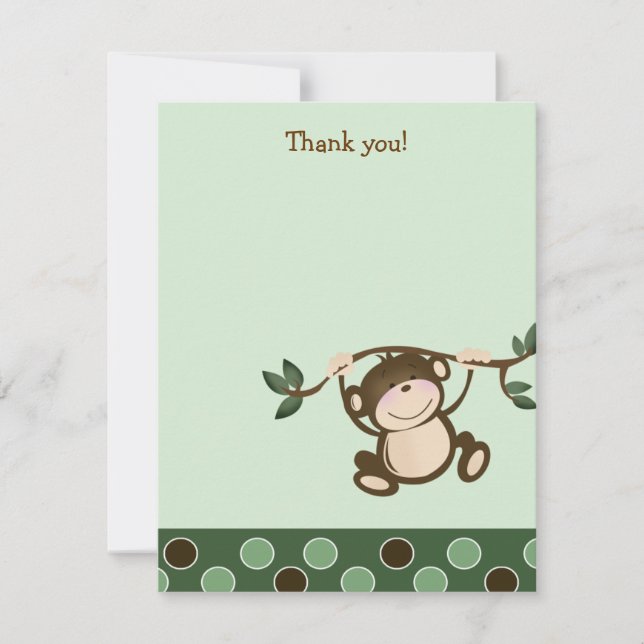 {TBA} MONKEY PLAY Monkeys Flat Thank you note Card (Front)