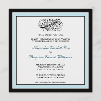 {TBA} Simply Elegant Wedding Invite (black/blue)