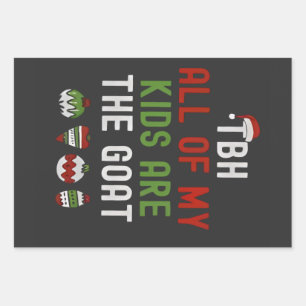 Tbh All Of My Kids Are Goats Christmas Matching Wrapping Paper Sheet