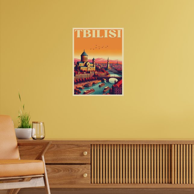 Tbilisi Capital of Georgia, Retro souvenir gifts Poster (Living Room 2)