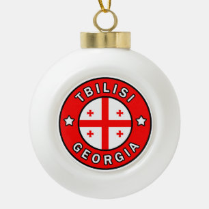 Tbilisi Georgia Ceramic Ball Christmas Ornament