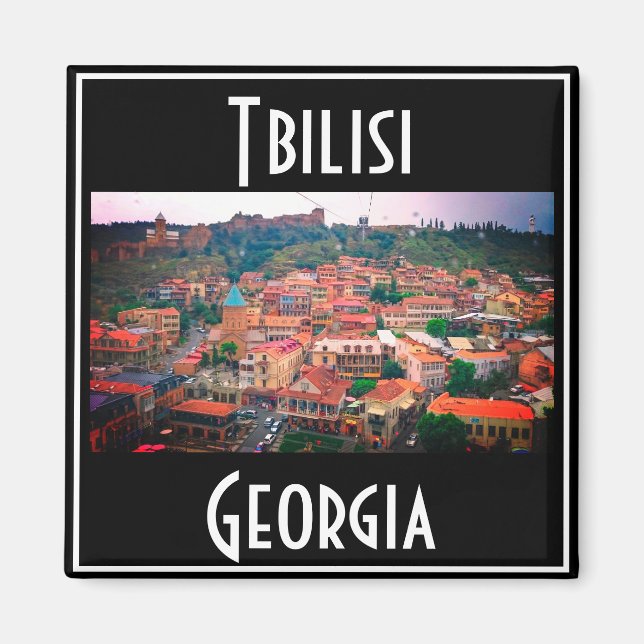 Tbilisi Georgia City View Cityscape Architecture Magnet (Front)