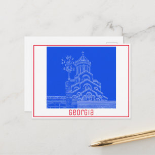 Tbilisi Georgia Cityscape Sameba Architecture Postcard