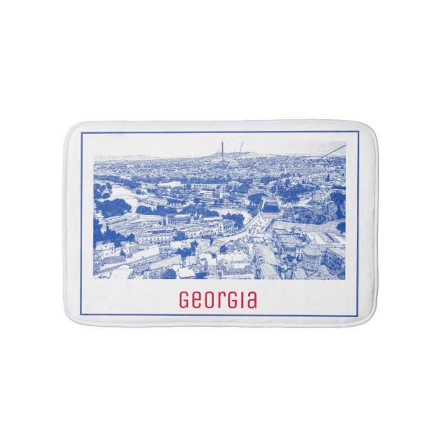 Tbilisi Georgia Cityscape Street Architecture Bath Mat (Front)