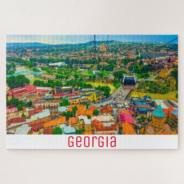 Tbilisi Georgia Cityscape Street Architecture Jigsaw Puzzle (Horizontal)