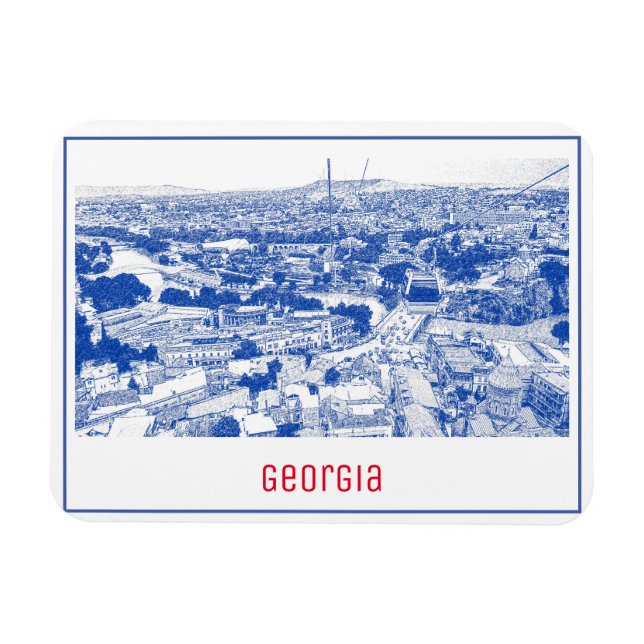 Tbilisi Georgia Cityscape Street Architecture Magnet (Horizontal)