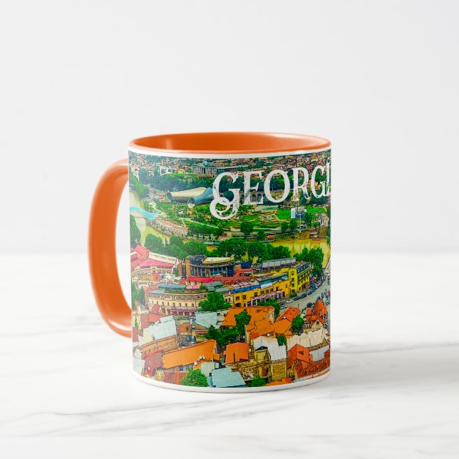 Tbilisi Georgia Cityscape Street Architecture Mug (Front Left)