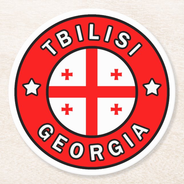 Tbilisi Georgia Round Paper Coaster (Front)