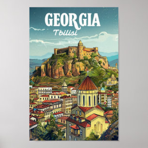 Tbilisi Georgia Vintage Famous Travel Place Poster