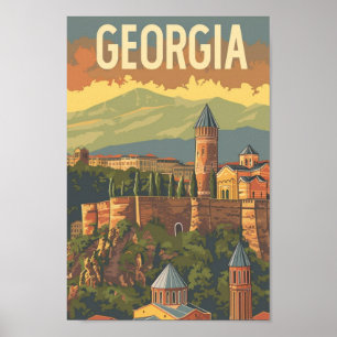 Tbilisi Georgia Vintage Famous Travel Place Poster