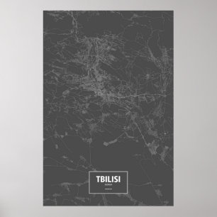 Tbilisi, Georgia (white on black) Poster