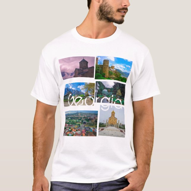 Tbilisi Kazbegi Borjomi Georgia Architecture T-Shirt (Front)