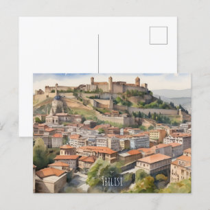 Tbilisi watercolor art postcard