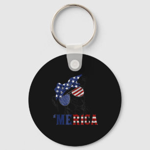 Tbull 4th Of July Merica American Flag Sungles Key Ring