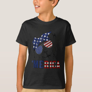 Tbull 4th Of July Merica American Flag Sungles  T-Shirt