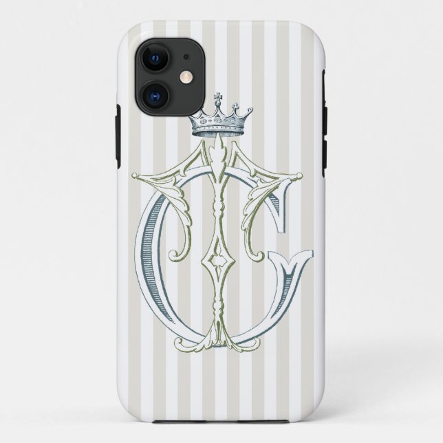 TC or CT Monogram with Crown Case-Mate iPhone Case (Back)