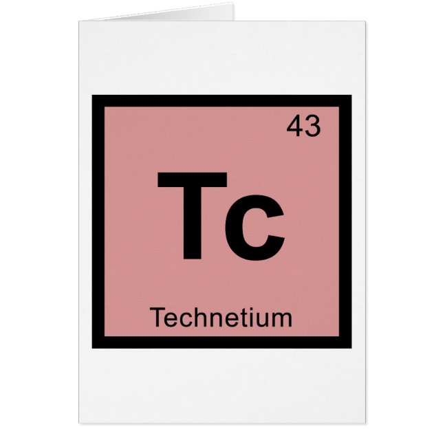 Tc - Technetium Chemistry Periodic Table Symbol (Front)