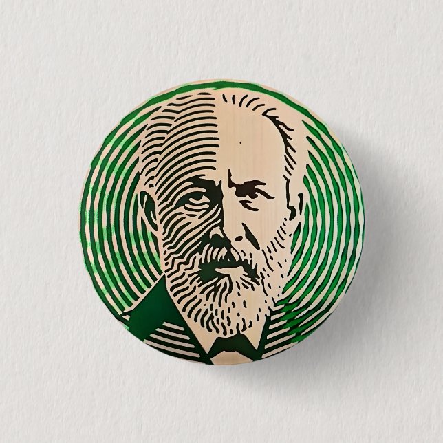 Tchaikovsky Portrait minimal optical style 3 Cm Round Badge (Front)
